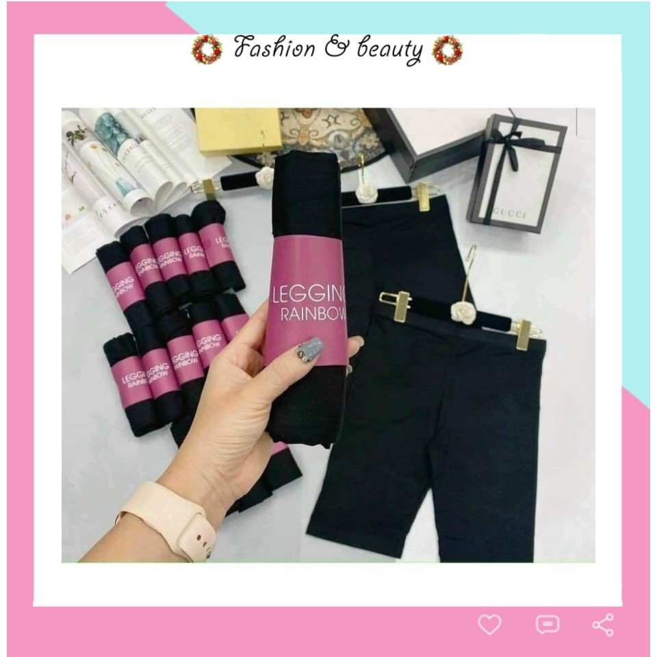 Quần legging nữ cạp cao đùi lửng RainBow cao cấp [Rẻ vô địch] Quần legging thể thao lửng nữ cạp cao đẹp