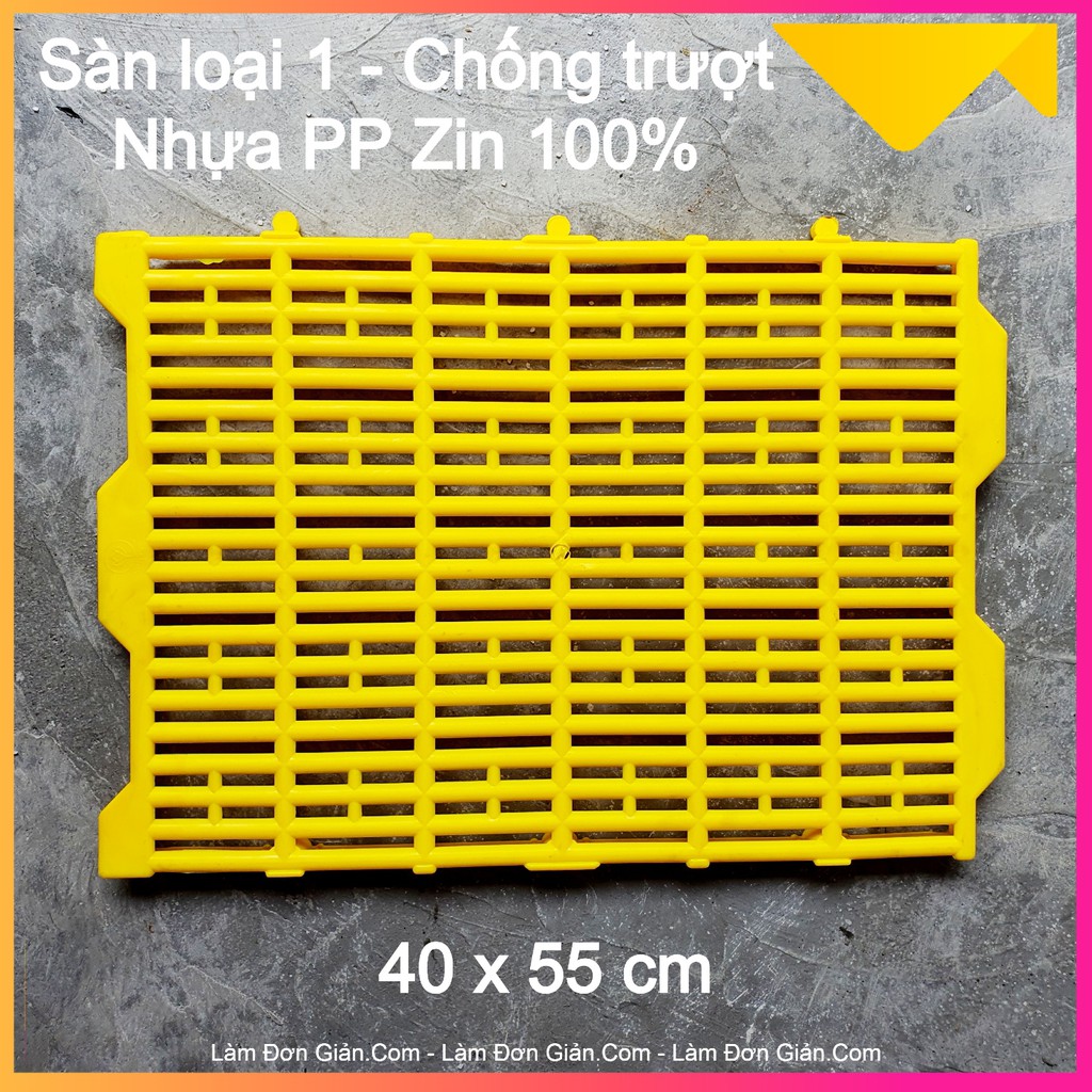 Tấm Lót Sàn Nhựa Chó Mèo 40x55cm - Sàn Nét, Bền, Chống Trơn - Nhựa Loại 1 Tặng Dây Rút Nhựa