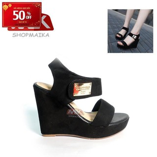Giày đế xuồng nữ quai ngang cao 10 phân S1074