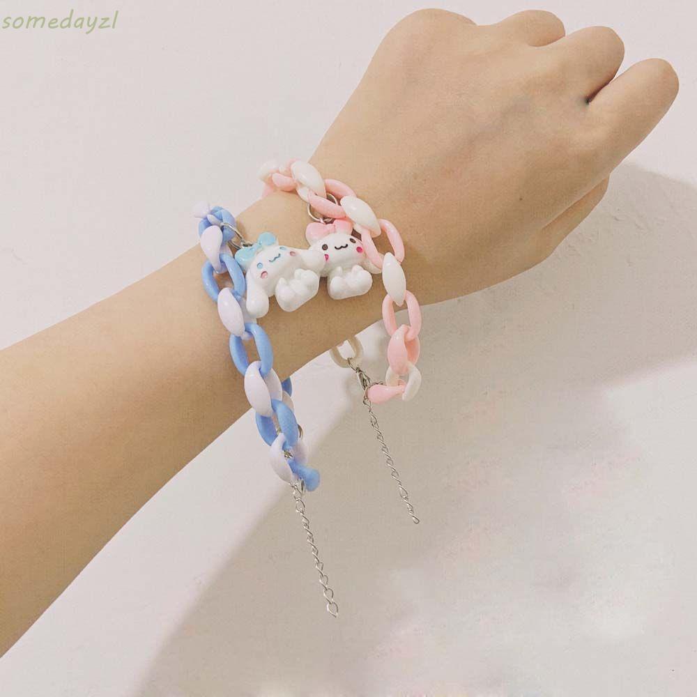 Vòng tay tình bạn acrylic gắn hoạt hình đáng yêu nhiều màu kiểu Hàn Quốc đơn giản cho cặp đôi