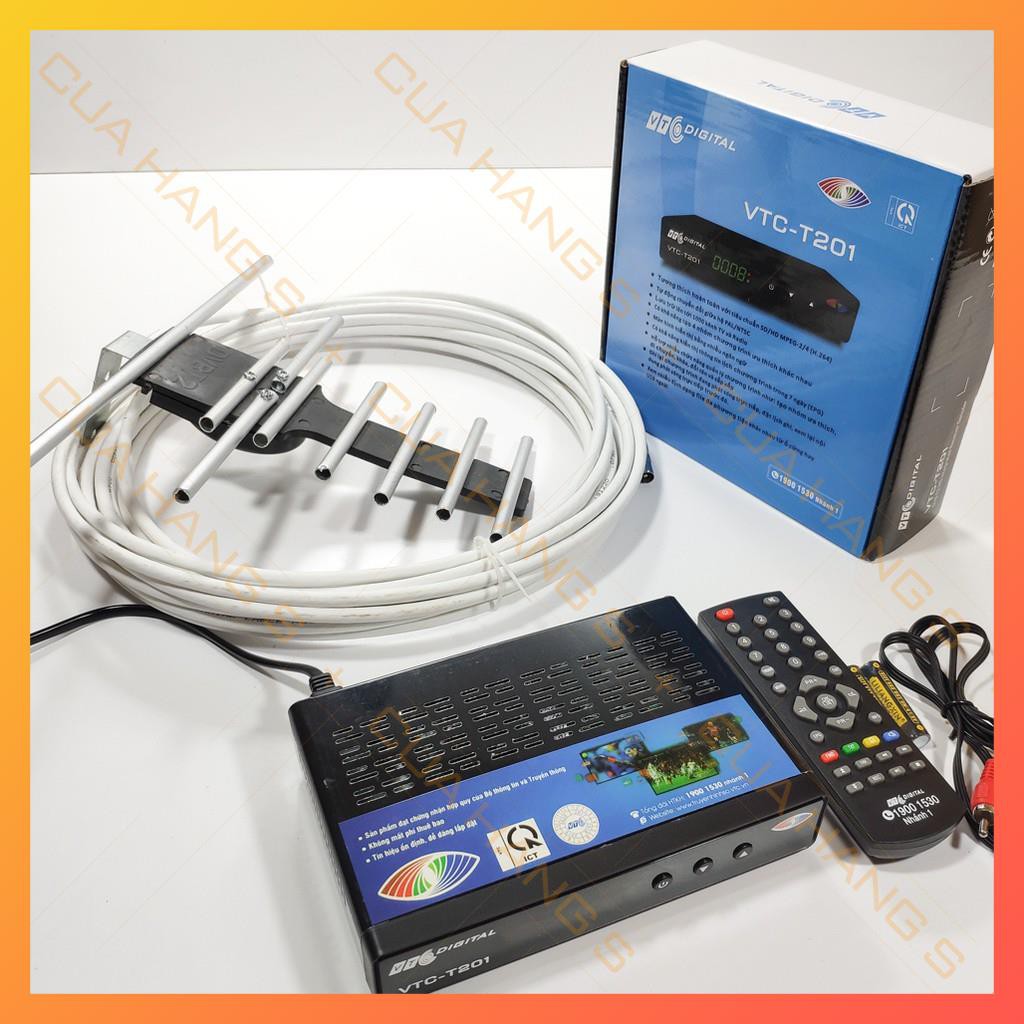 Đầu thu kỹ thuật số DVB T2 VTC T201 tặng Anten nhôm 15m miễn phí truyền hình số mặt đất