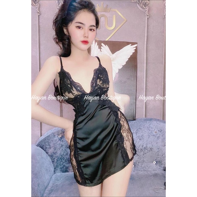 Váy ngủ sexy ren hông siêu gợi cảm, đầm ngủ quyến rũ QUẢNG CHÂU #HT15