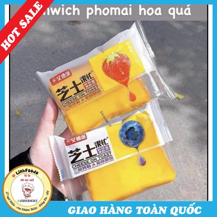 Bánh Sanwich Phomai sốt Nhân Dâu Tây, Việt Quất Siêu Ngon Đài Loan