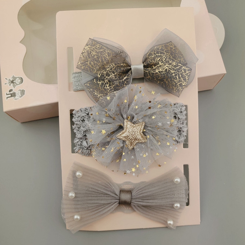 Set 3 Băng Đô Hoa Nơ Xinh Xắn Dành Cho Bé Gái
