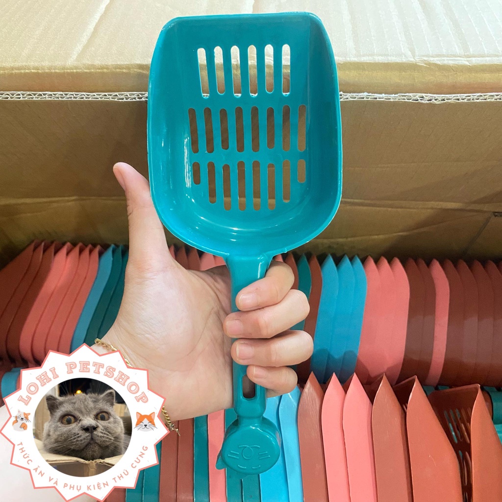Xẻng xúc cát vệ sinh cho mèo - xẻng hốt phân mèo màu ngẫu nhiên - 1 cái