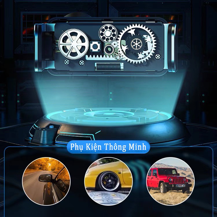 Giá Đỡ Điện Thoại Trên Ô Tô Thông Minh Tự Động Cảm Biến Cửa Gió Trên Xe Hơi, Bảng Đồng Hồ Hợp Kim Nhôm + ABS Cao Cấp