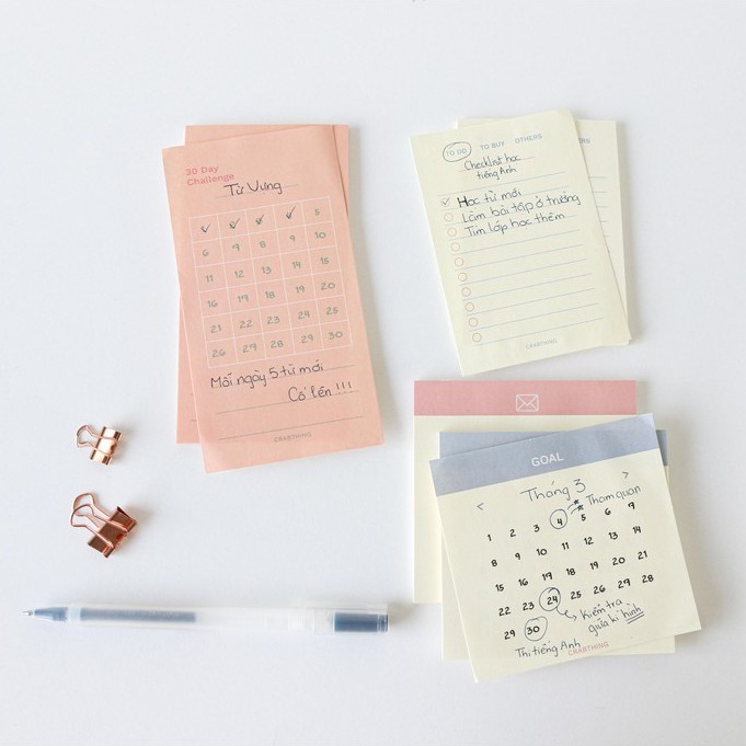 Giấy ghi chú 30 ngày thử thách - Crabit Notepad - 30 tờ