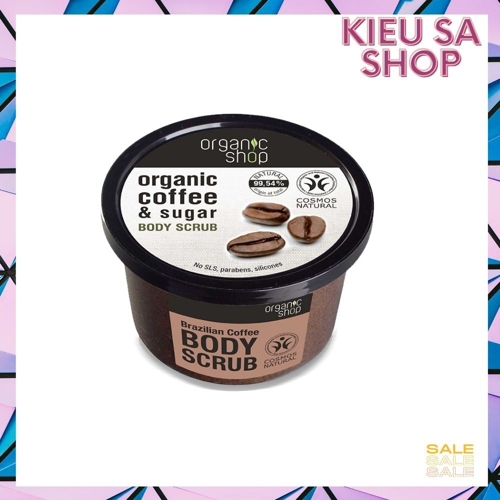 [Mã COS2704 giảm 8% đơn 250K] Tẩy Tế Bào Chết Toàn Thân Organic Shop Organic Coffee &amp; Sugar Body Scrub 250ml