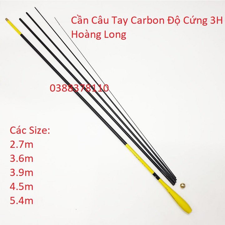 Cần Câu Tay 3H, Cần Câu Tay Carbon Độ Cứng 3H Hoàng Long