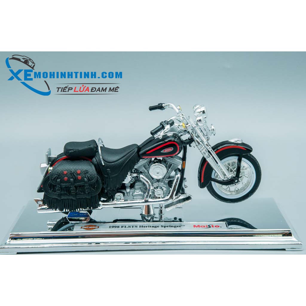 Xe mô hình Harley Davidson 1998 Flsts Heritage Springer 1:18 Maisto (Đen)