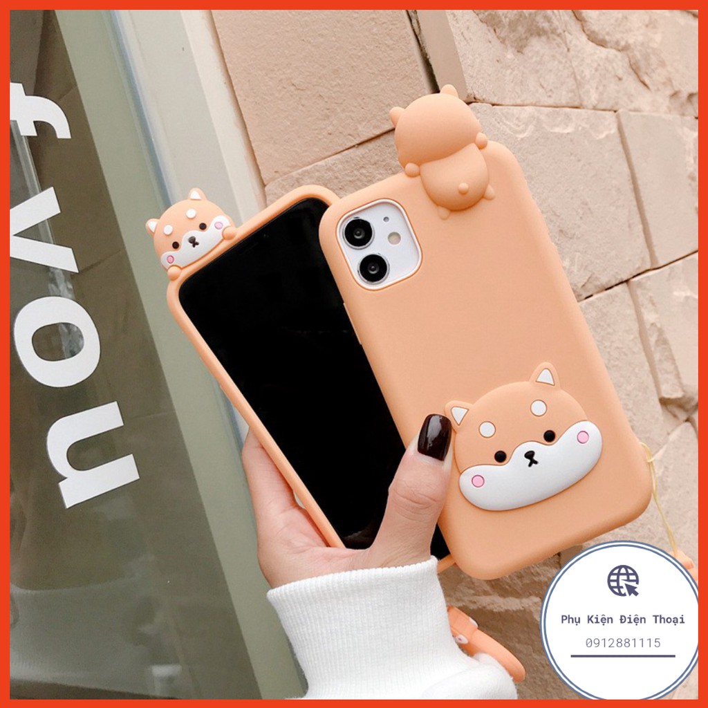 Ốp lưng Iphone thú leo Shiba Inu kèm móc đeo 6/6plus/6s/6s plus/6/7/7plus/8/8plus/x/xs/xs max/11/11 promax