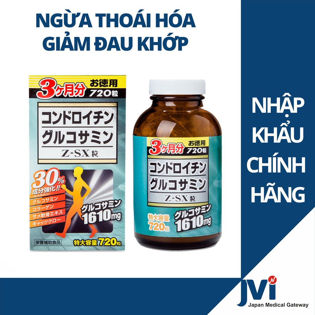 [LIỆU TRÌNH 4-6 THÁNG] Glucosamine Nhật Bản - Viên bổ xương khớp Glucosamine Chondroitin Z-SX 720 viên (1610mg)