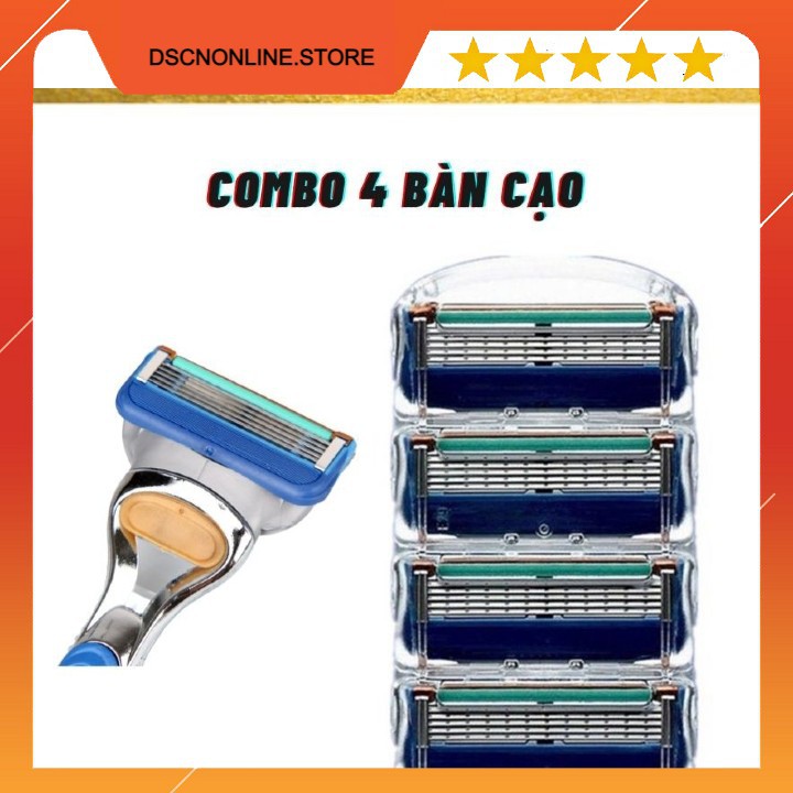 Combo 4 đầu cạo dao cạo râu 5 lưỡi Gillette Fusion/Proglide/Proshield (bất chấp các loại râu)