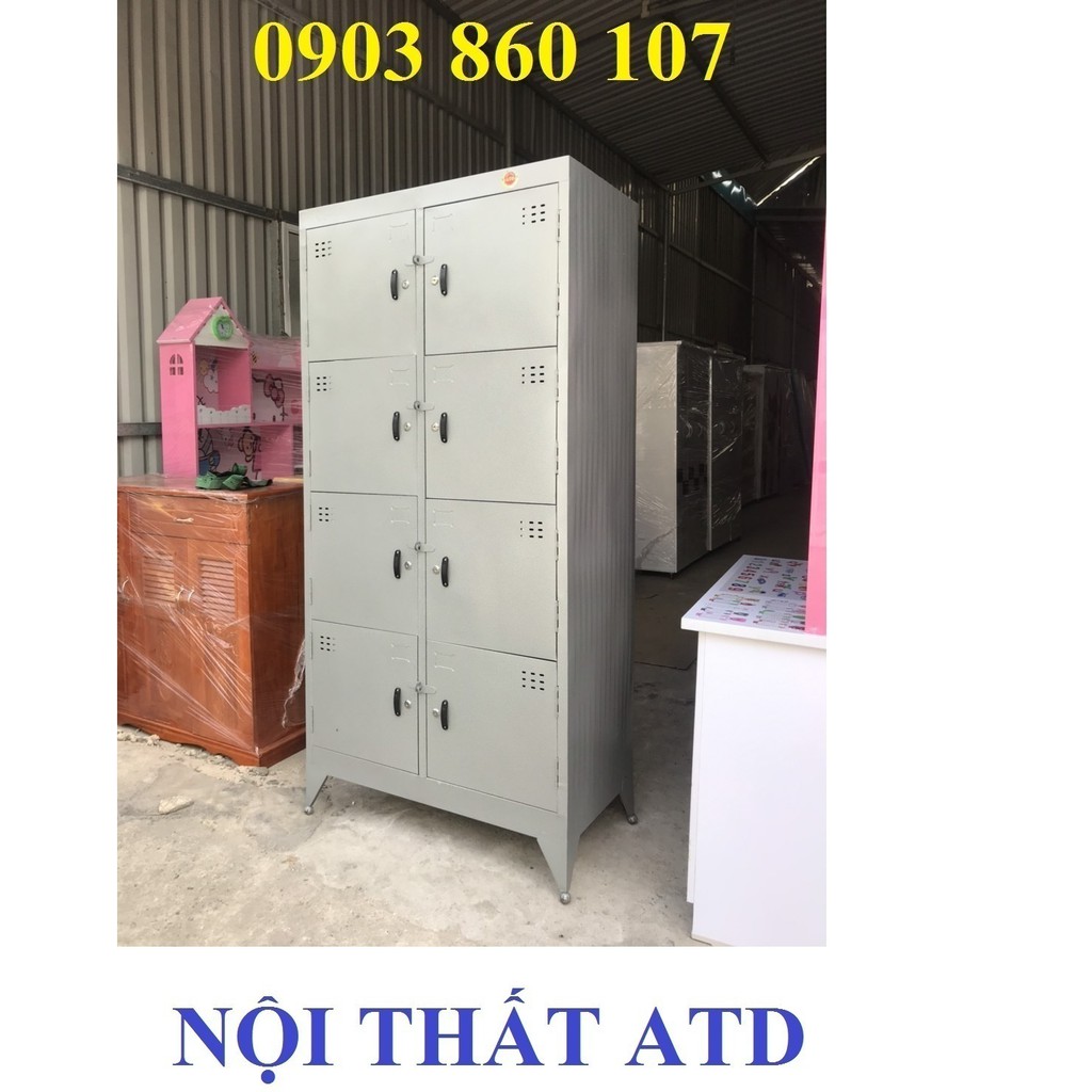 Tủ sắt văn phòng đựng hồ sơ dày dặn- Tủ locker sắt để đồ cá nhân 8,10 cửa