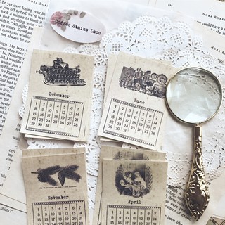 Sticker vintage lịch tháng