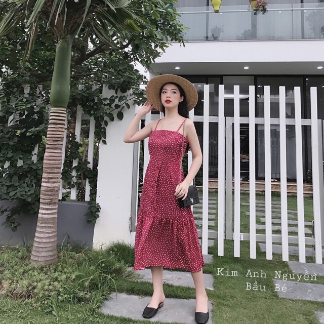 váy chấm bi đôi bạn thân