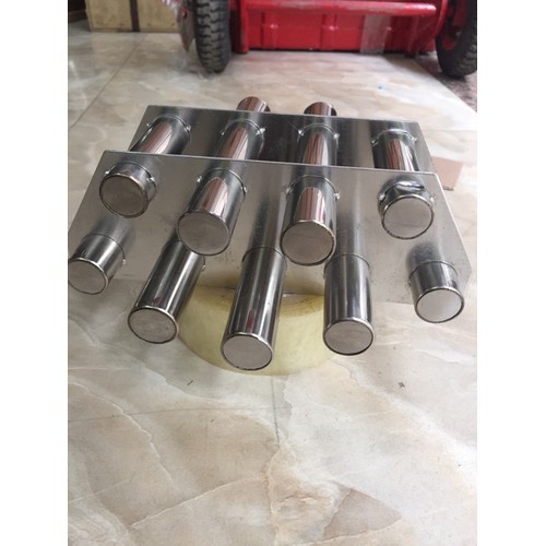 Giàn nam châm 9 thanh lọc tạp chất kim loại, thanh nam châm bọc inox bền lực hút mạnh.