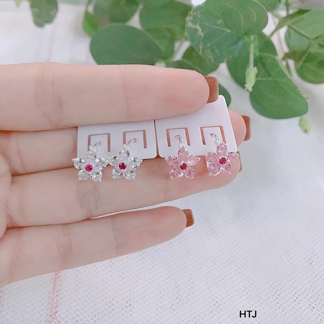 BÔNG TAI KHOEN TRÒN MẶT HOA CAO CẤP CHO BÉ YÊU - TRANG SỨC BẠC