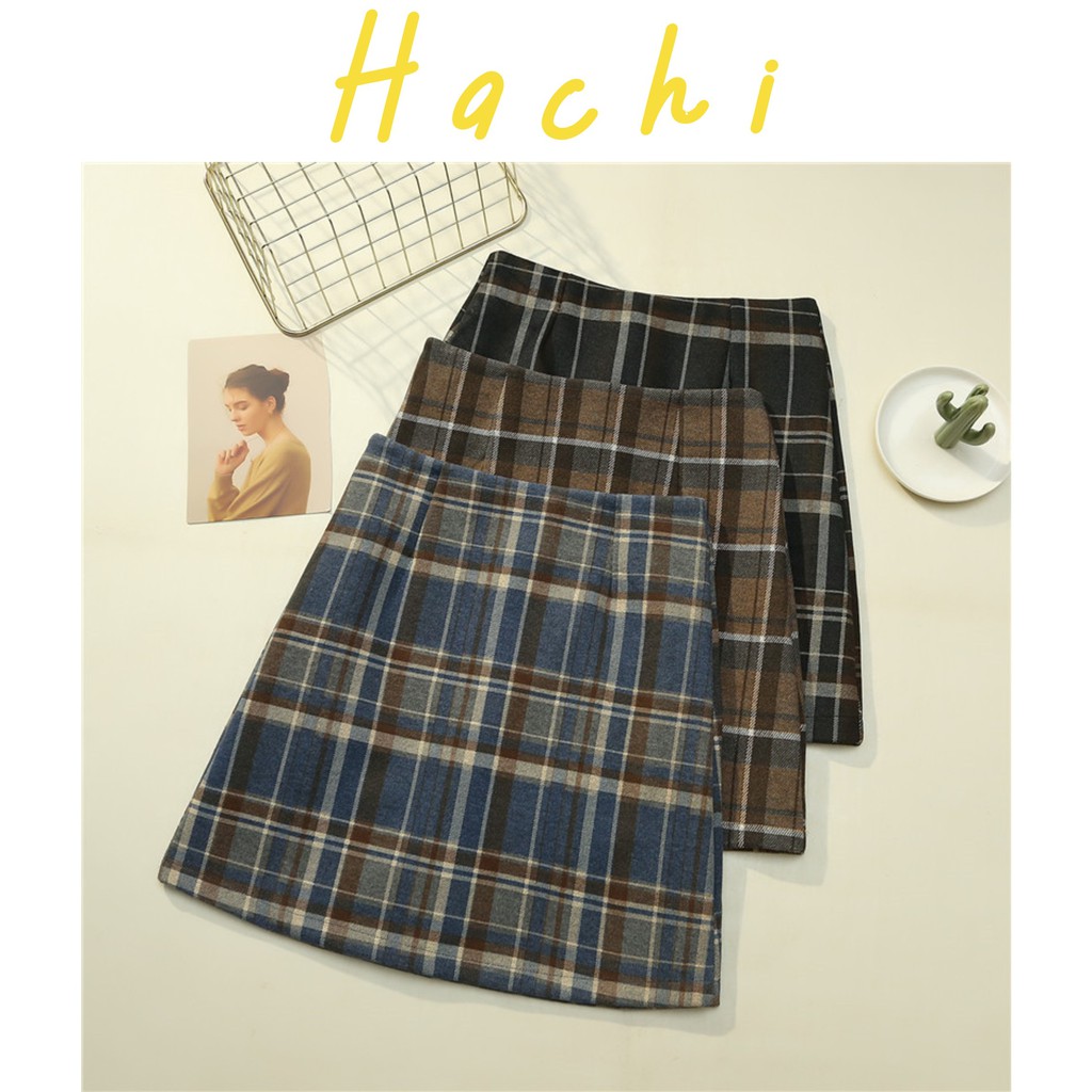 Chân váy chữ A ngắn sọc caro (S,M,L) Quảng Châu - Hachi