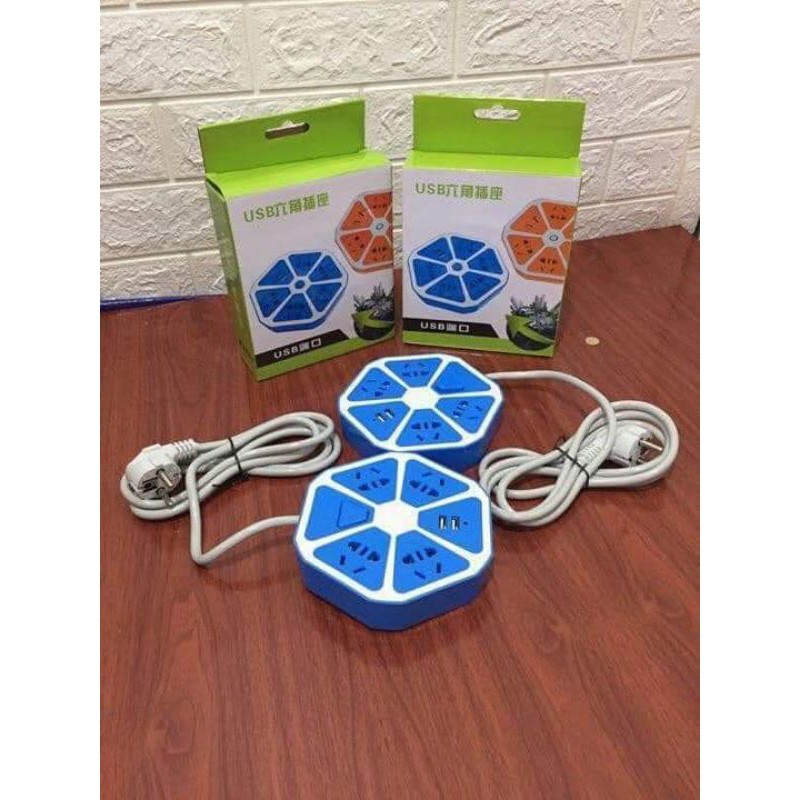Ổ cắm chống giật có cổng sạc điện thoại lục giác, ổ điện usb mẫu mới