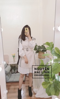 Set váy gile kèm đai ( ảnh thật )