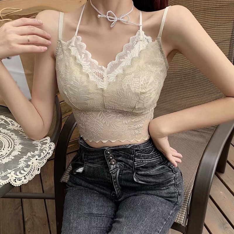 Áo lót hai mảnh không gọng có đệm ngực trọng lượng nhẹ đơn giản cho nữ