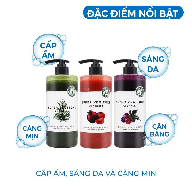 Sữa rửa mặt trắng da - sữa rửa mặt giảm mụn sủi bọt làm sạch thải độc rau củ quả Hàn Quốc 200ml