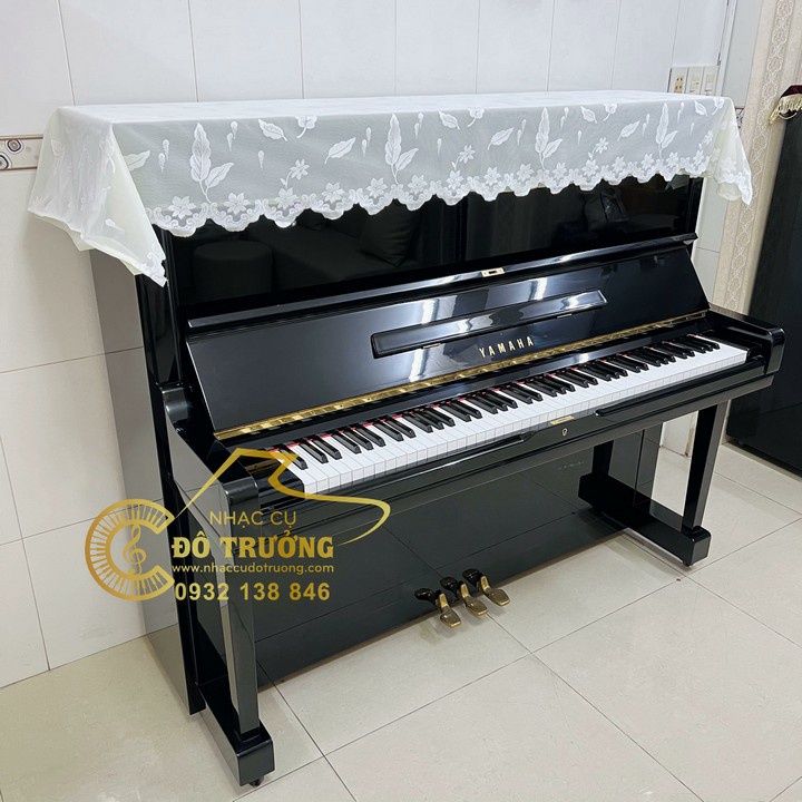 Khăn phủ đàn Piano ren trắng họa tiết chiếc lá đẹp tinh tế