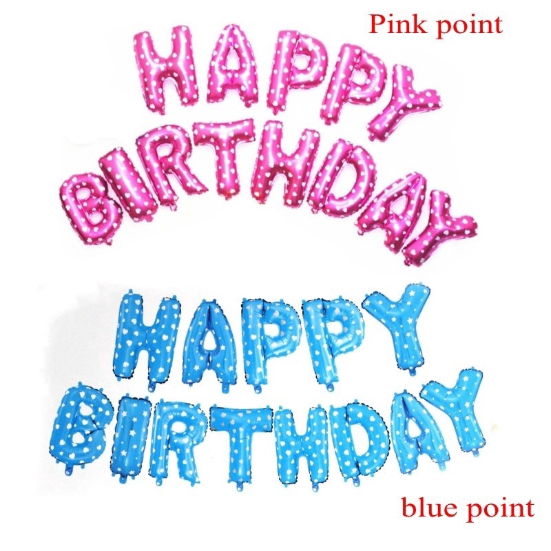 Bong bóng tráng lá nhôm hình chữ Happy Birthday trang trí