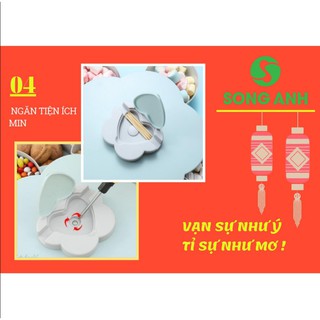 Khay mứt Tết 2021, Khay đựng bánh kẹo 2 tầng SONG ANH màu hồng