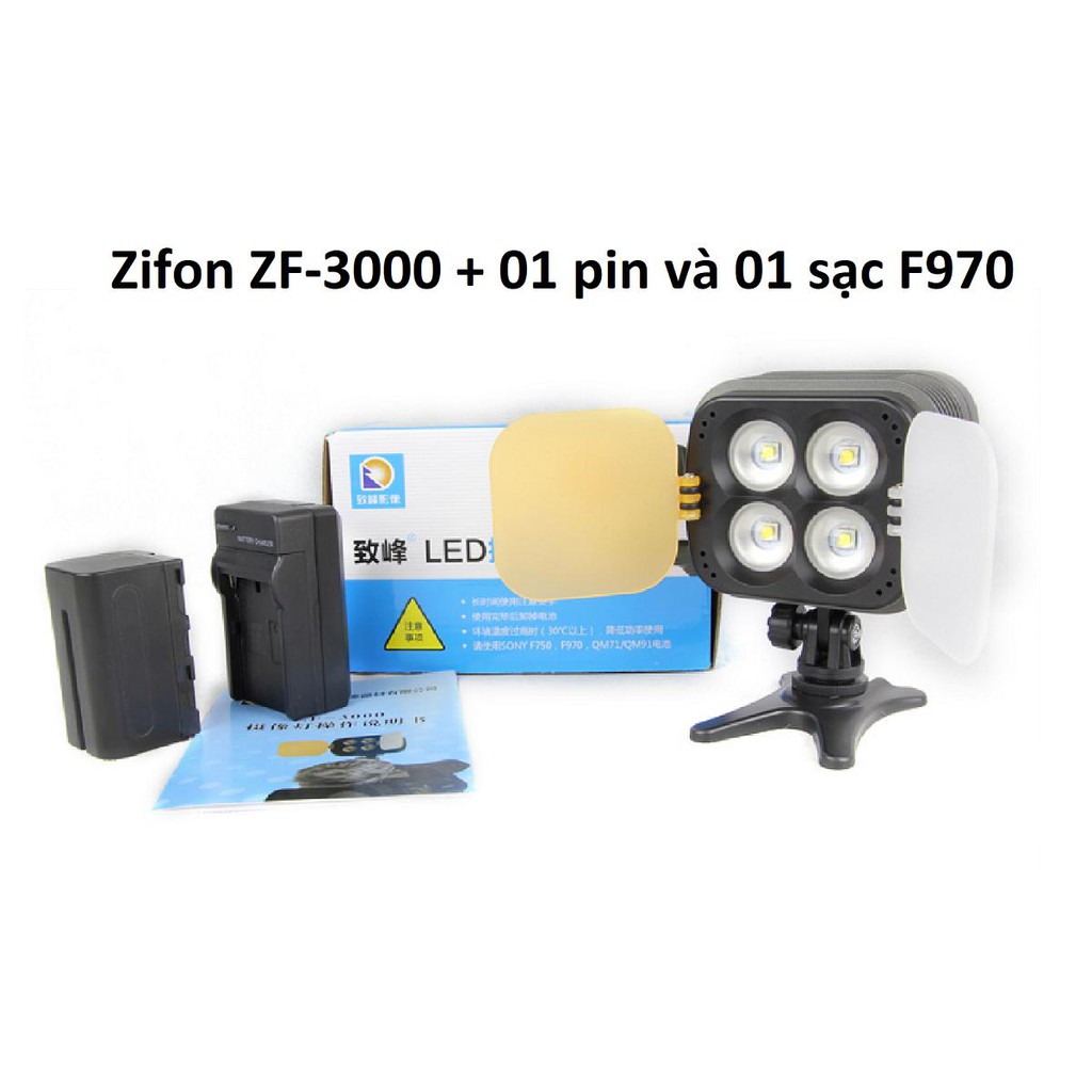 Đèn Led Video Zifon ZF-3000 Version II (New) + Bộ 01 pin và 01 sạc F970