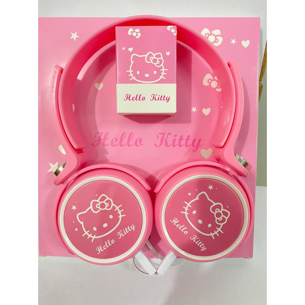 Hheadphone Tai Nghe HELLO KITTY Màu Hồng / Hồng / Siêu BASS / Nhân Vật Phiên Bản Giới Hạn