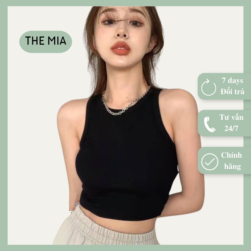 Áo thun croptop 3 lỗ nữ cổ tròn ôm body lên dáng siêu đẹp ACT4008