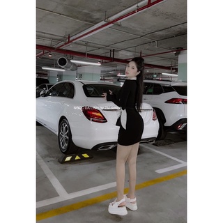 Đầm Body Phối Eo Dây Kéo