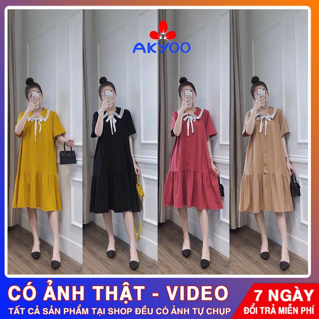 {FREE SHIP} ĐẦM CỔ NƠ 5 MÀU TRẺ TRUNG BIGSIZE 50-80kg (Tuỳ số đo) (Có video)