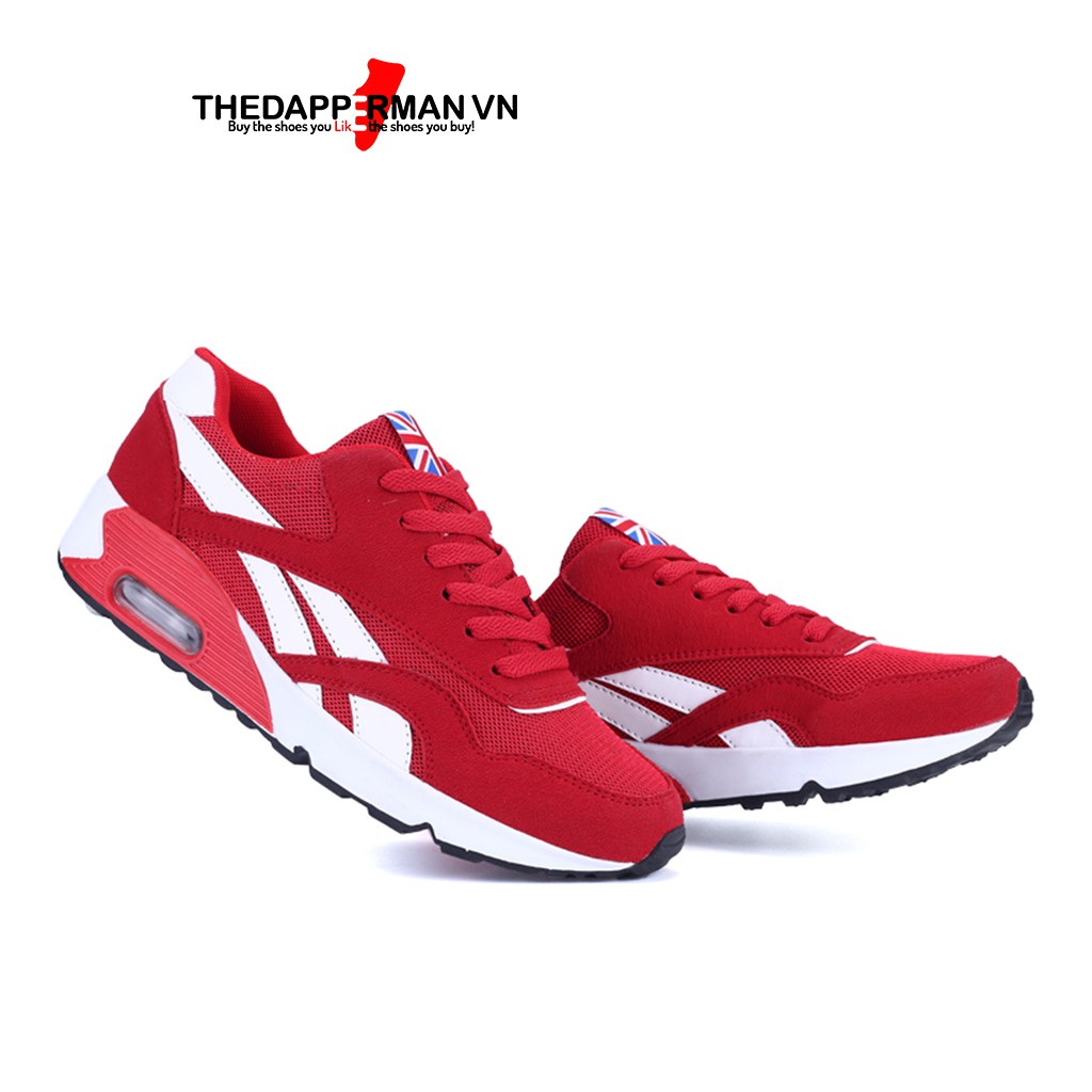 Giày thể thao nam sneaker THEDAPPERMAN TDM861 chất liệu vải kết hợp da lộn, đế cao su ma sát tốt, phù hợp chạy bộ,màu đỏ | BigBuy360 - bigbuy360.vn