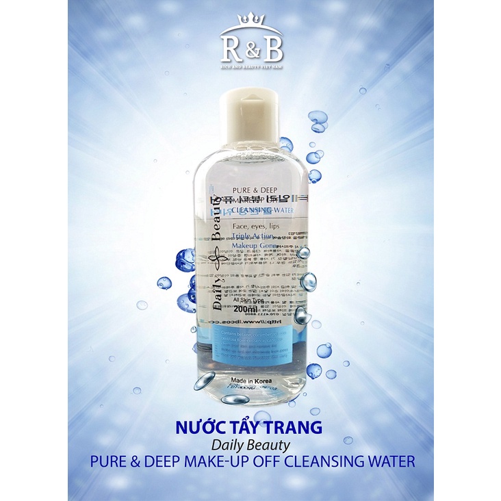 Nước tẩy trang Daily R&amp;B Beauty Pure &amp; Deep Make-up Off Cleansing Water