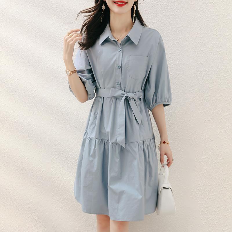 This Year Popular Dress2021New Spring Elegant Dress Blouse Dress Fitted Waist Figure Flattering Shirt Skirt