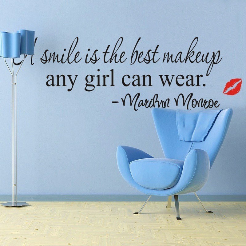 Miếng Dán Tường Trang Trí Nội Thất Hình Câu Nói &Quot; The Best Makeup Marilyn Monroe &Quot;