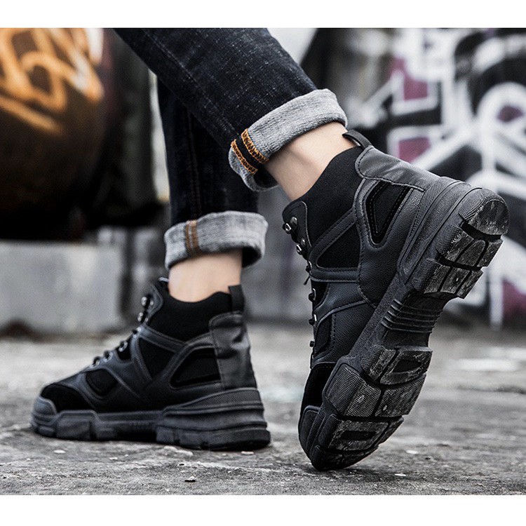 Giày cao cổ nam Rstar311 Full đen cực chất mới siêu ngầu | BigBuy360 - bigbuy360.vn