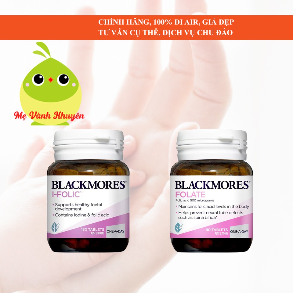 Bổ sung folic cho mẹ bầu Blackmores Folate 500mcg, Úc (90v)