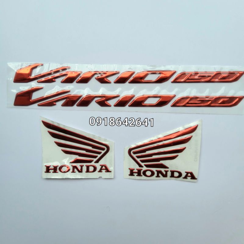 Combo tem chữ Vario đời 2020 nhựa dẻo và cánh chim honda như zin