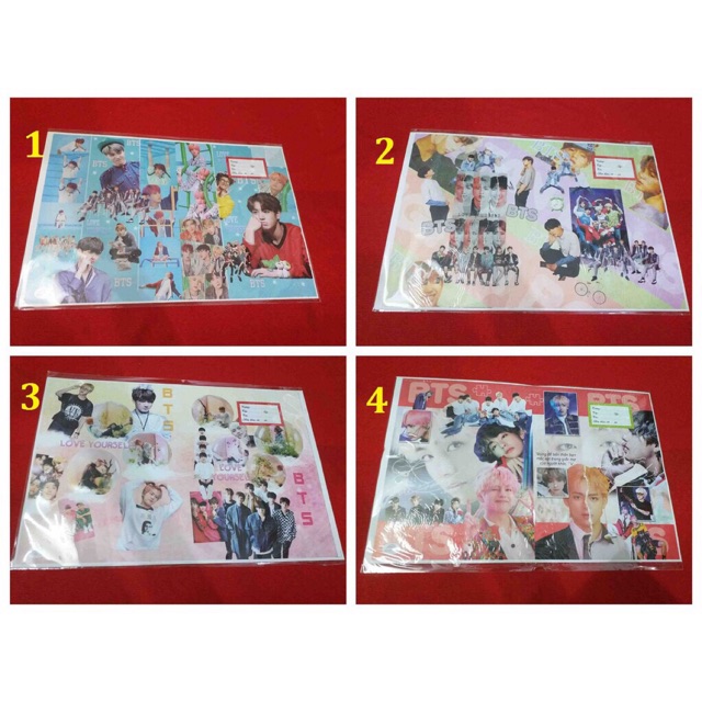 Bìa bao tập lông kiếng hình BTS ( 10 cai xấp)