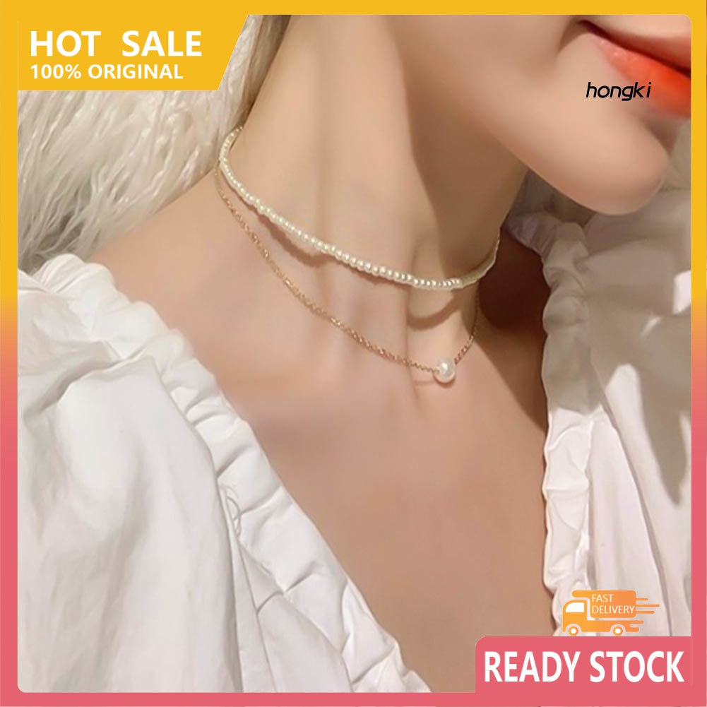 vòng cổ Hợp Kim Đính Ngọc Trai Giả Xinh Xắn