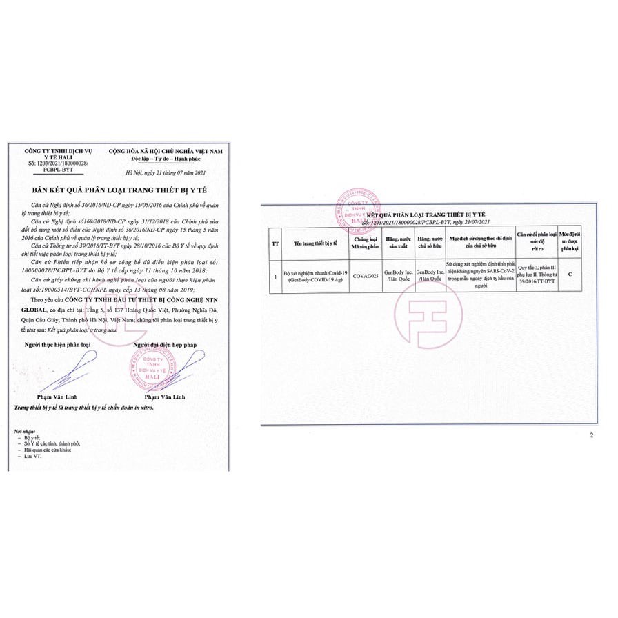 Test nhanh Covid, que test nhanh covid Hàn Quốc GenBody Covid-19 Ag chính hãng được Bộ Y Tế cấp phép, SHIP HỎA TỐC