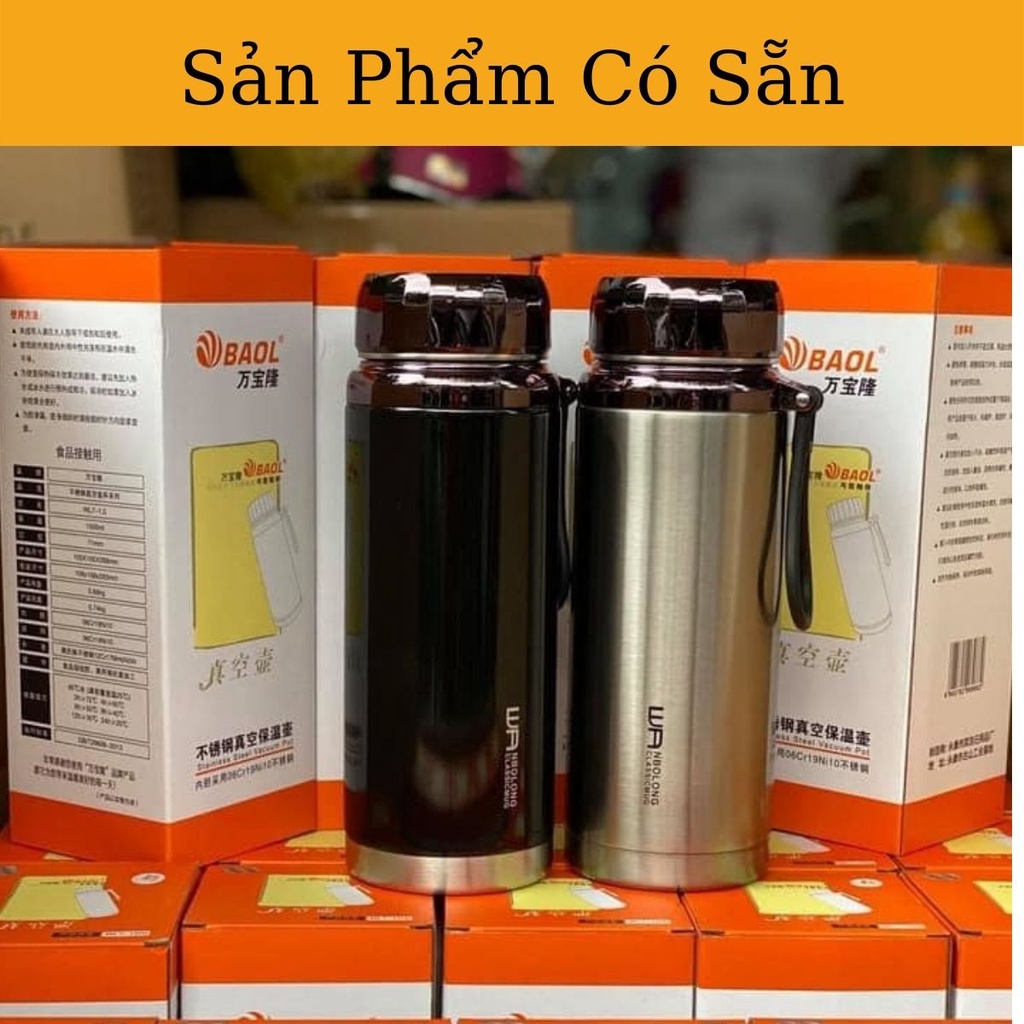 Bình giữ nhiệt nóng lạnh inox 304 lớp chân không cách nhiệt dung tích 600ml,780ml,1000ml ,1200ml,1500ml BaoL