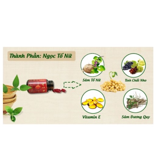 Viên Uống Ngọc Tố Nữ Hộp 50 Viên Giúp Tăng Vòng 1 Làm Đẹp Da Sáng Hồng, Điều Hòa Nội Tiết Tố