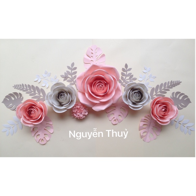 Set giấy làm hoa backdrop