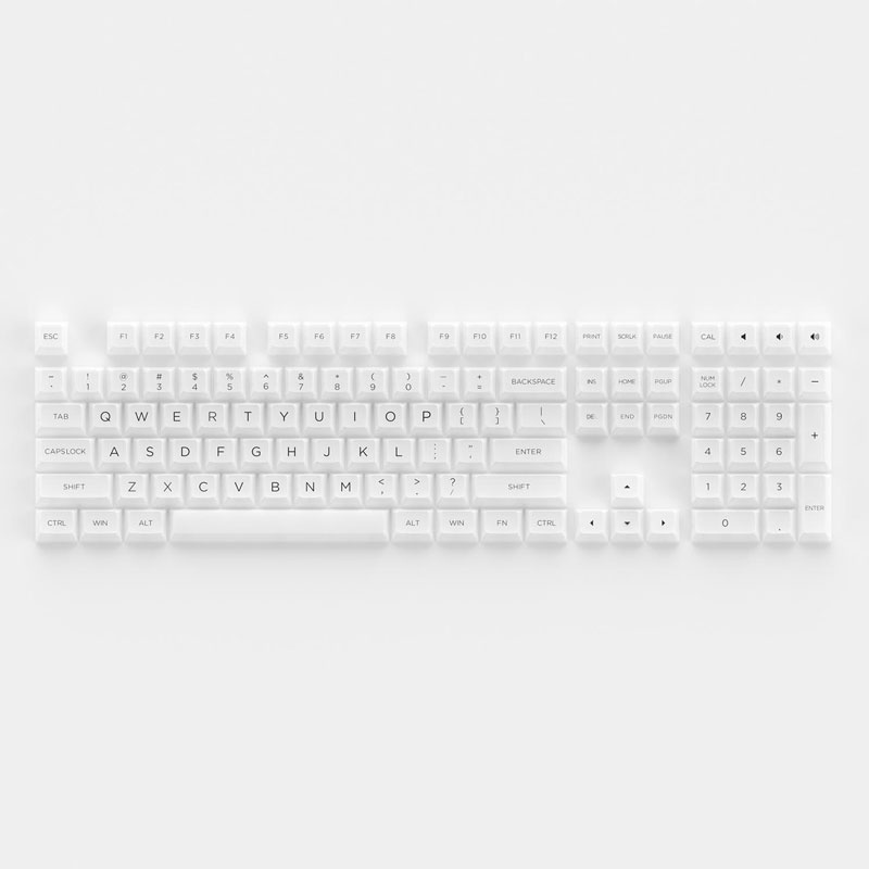 Bộ keycap AKKO White (PC / ASA-Clear profile / 155 nút) - Keycap trong suốt xuyên led dành cho bàn phím cơ