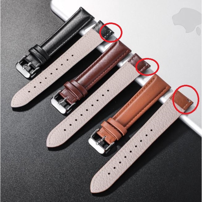 [DA TỐT] Dây đồng hồ da bò THẬT 18 20 22 mm cho đồng hồ samsung active fit 2 3 casio orient tissot seiko dw longines ck